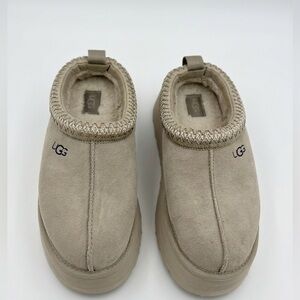 UGG Beige Suede Slip-On Shearling Clog